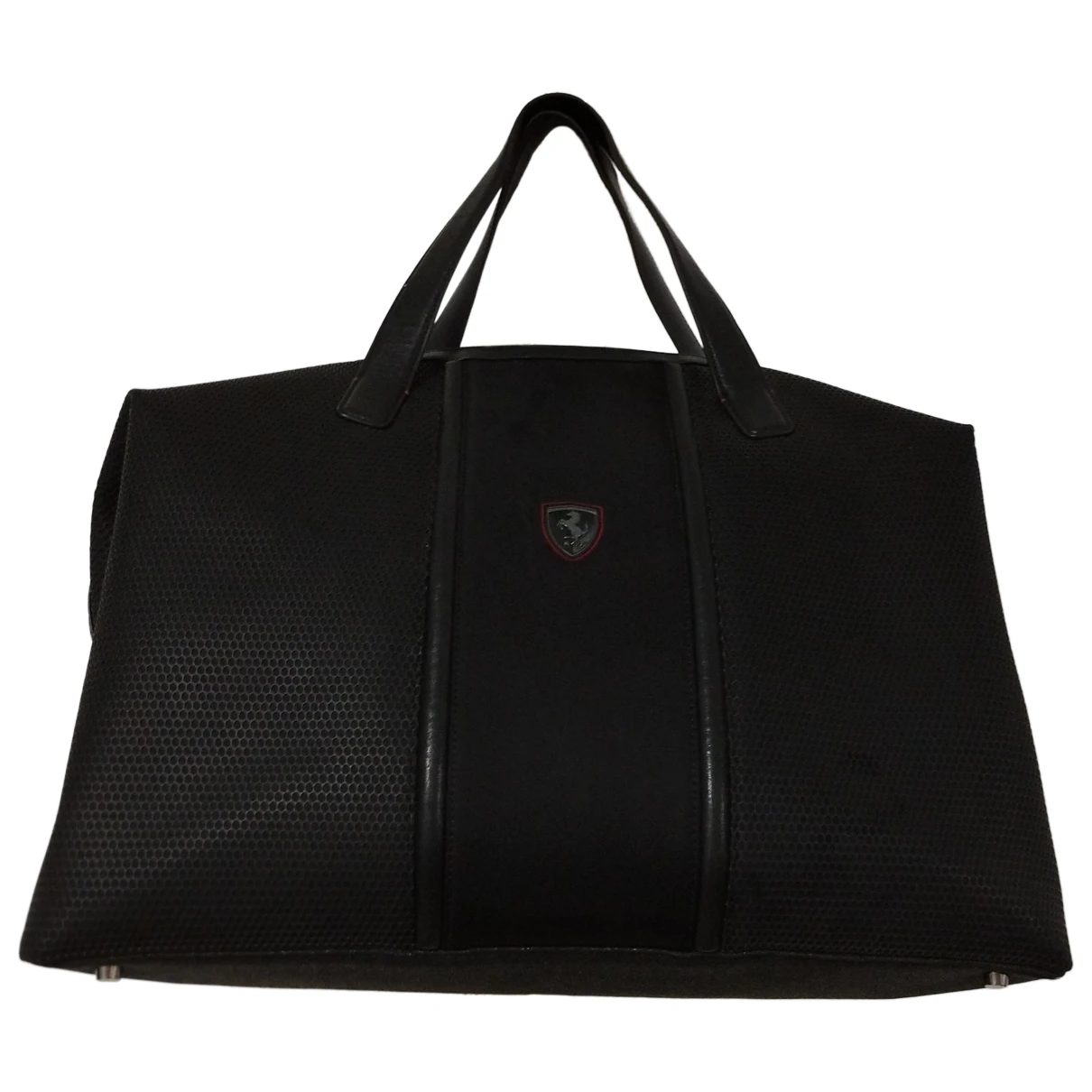 Pre-owned Ferrari Leather Travel Bag In Black