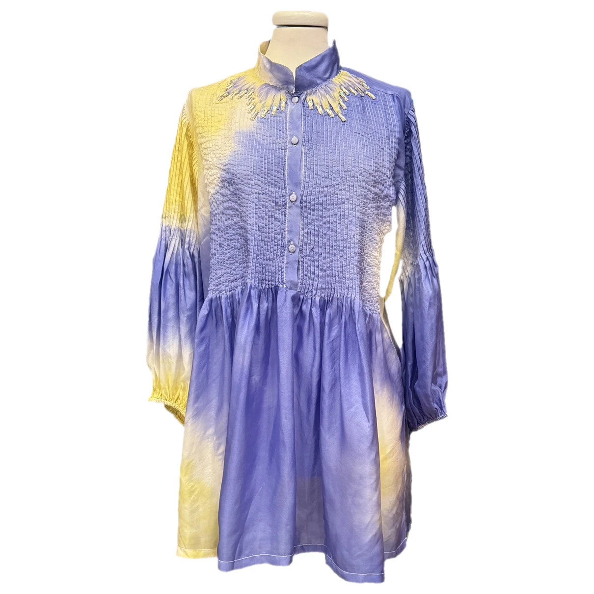 Pre-owned Blumarine Silk Mini Dress In Blue