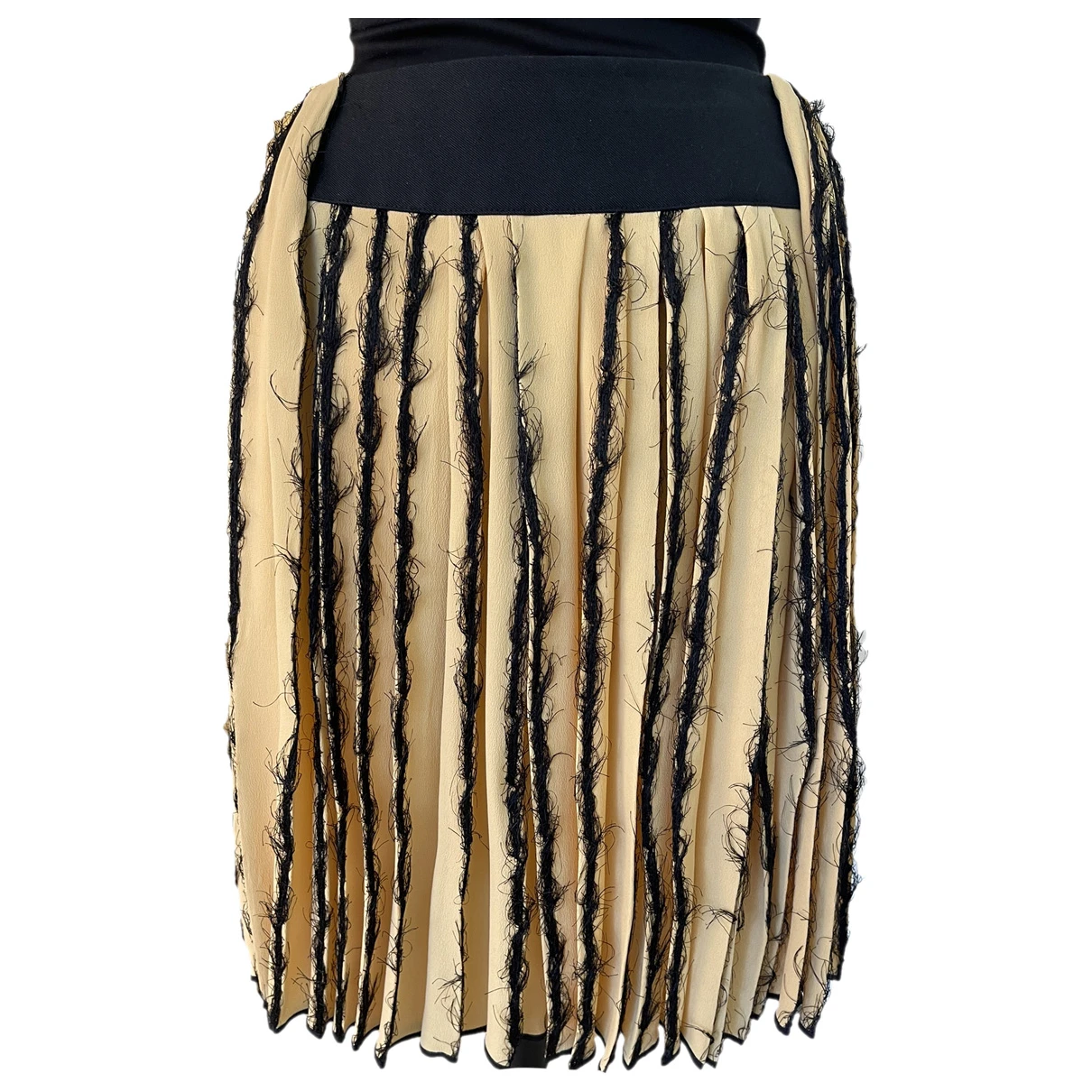 Pre-owned Balenciaga Silk Mid-length Skirt In Beige