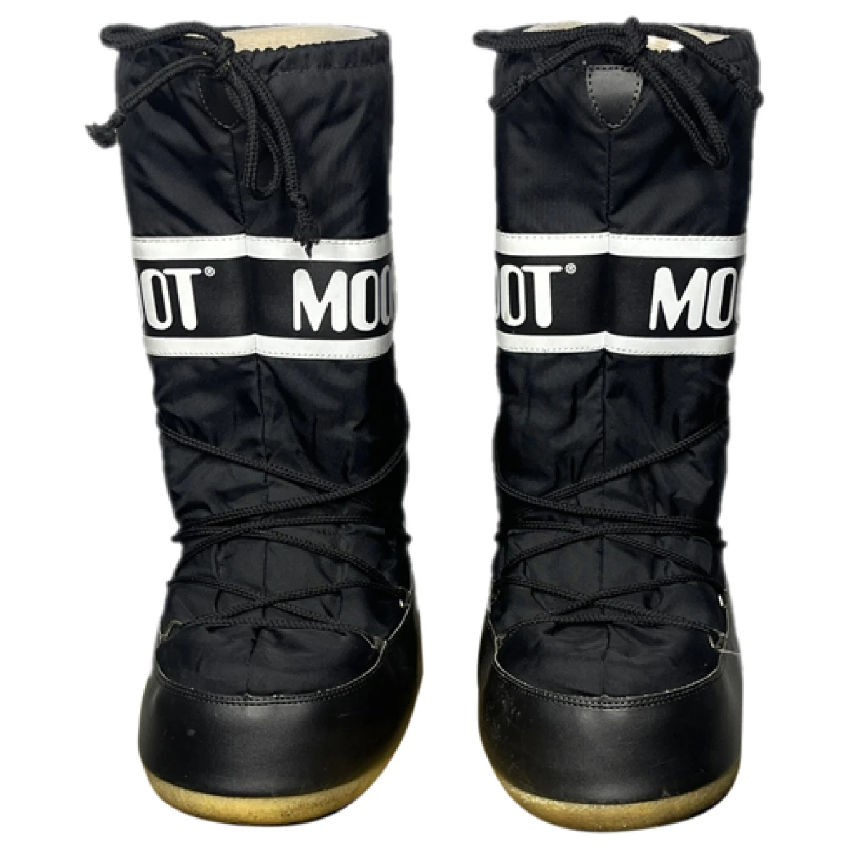Pre-owned Moon Boot Leather Boots In Black