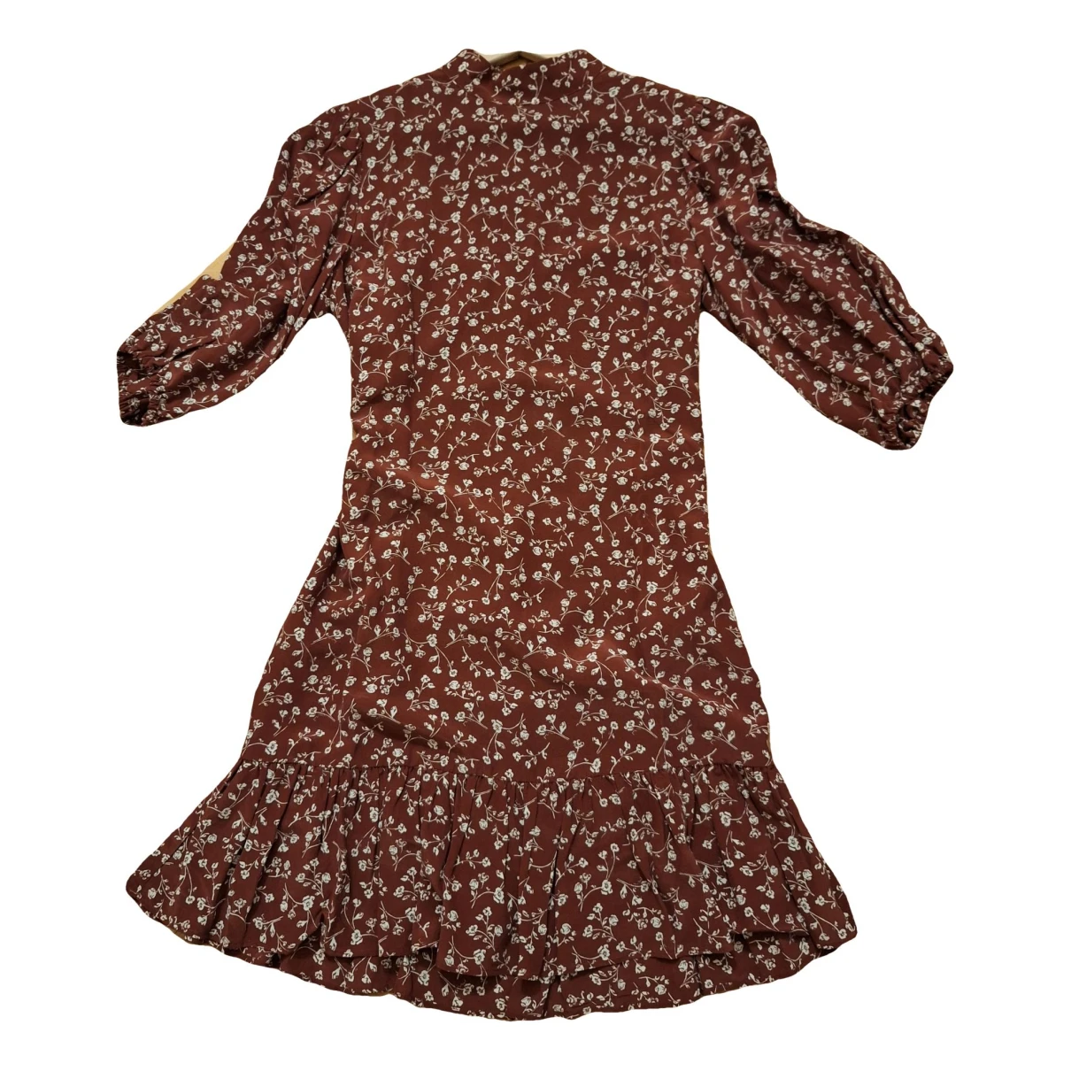 Pre-owned The Kooples Silk Mini Dress In Burgundy