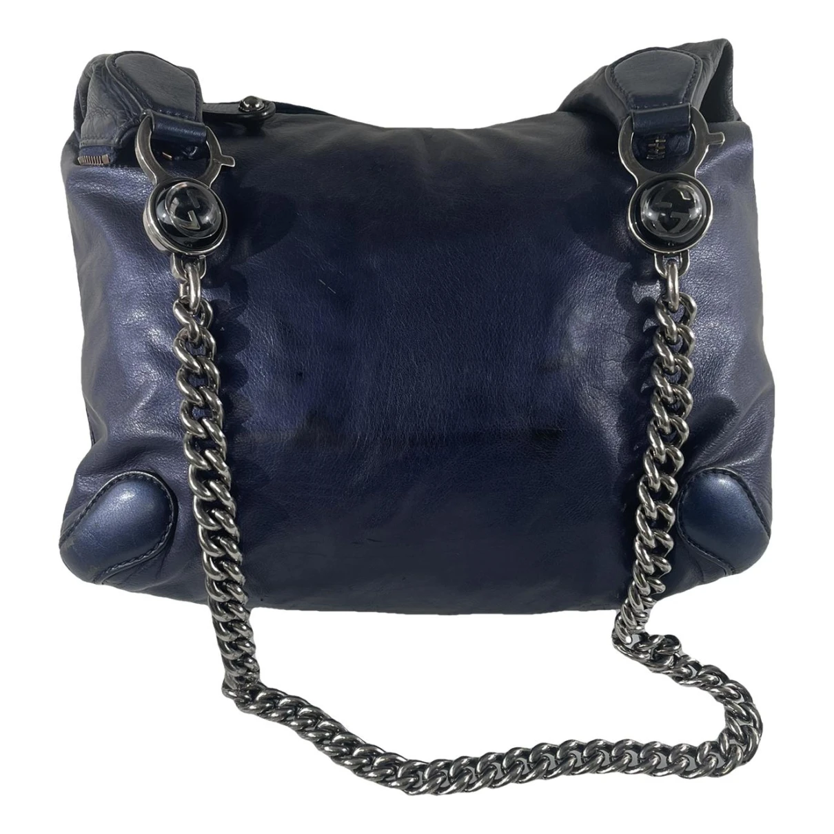 Pre-owned Gucci Charmy Leather Handbag In Blue