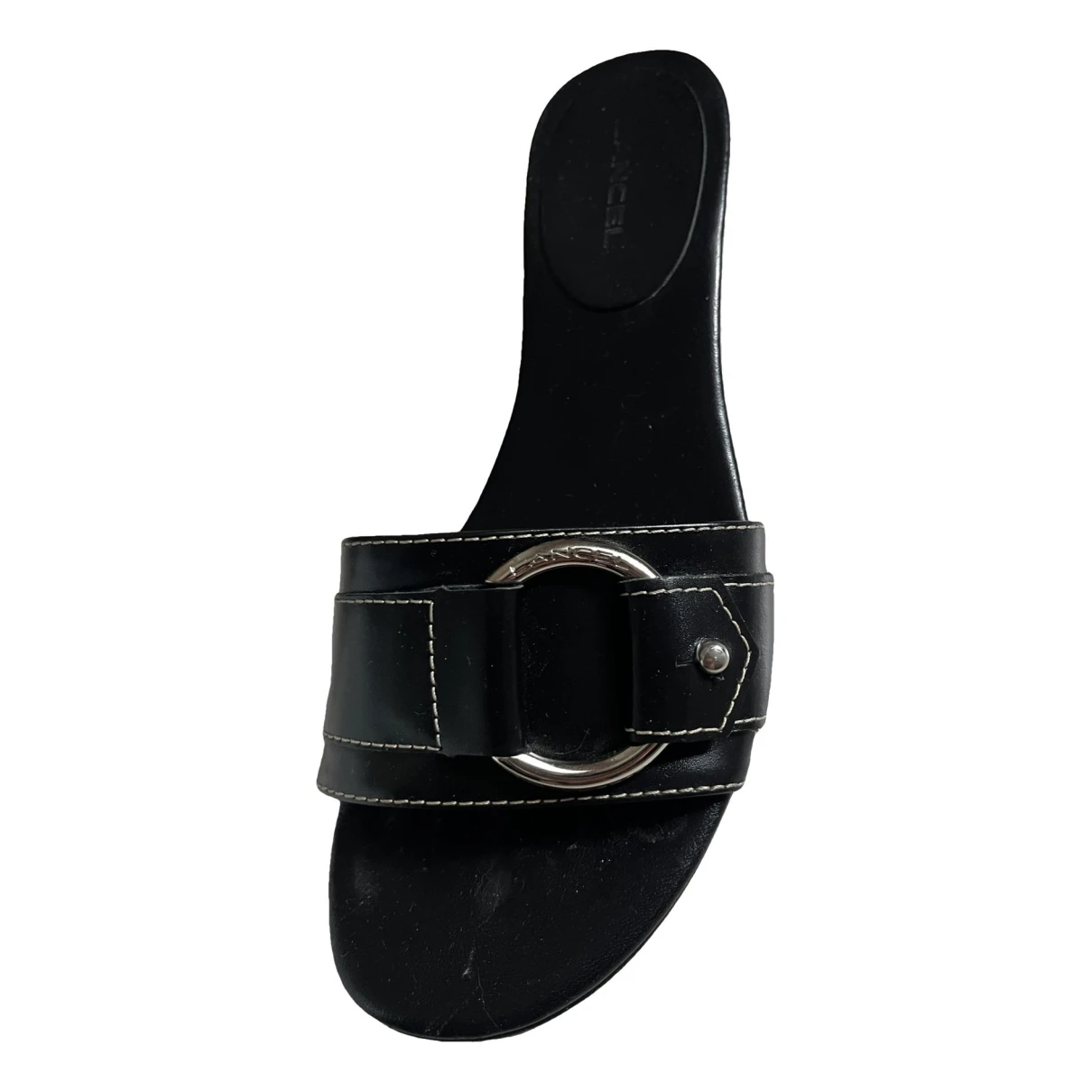 Pre-owned Lancel Leather Mules In Black