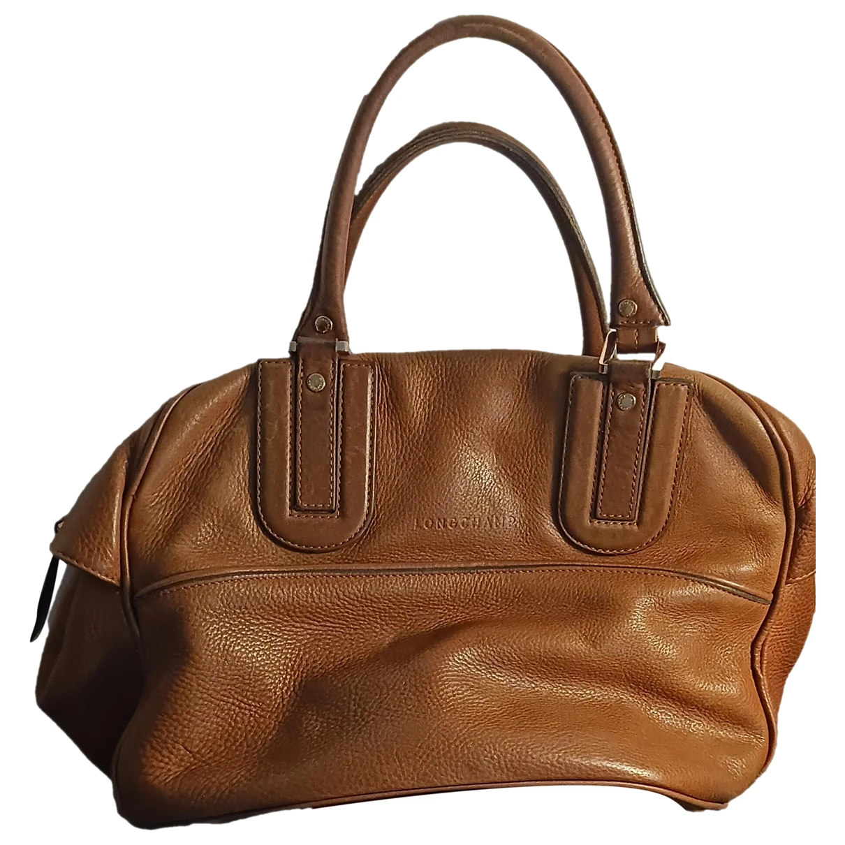 Pre-owned Longchamp Cosmos Leather Handbag In Camel