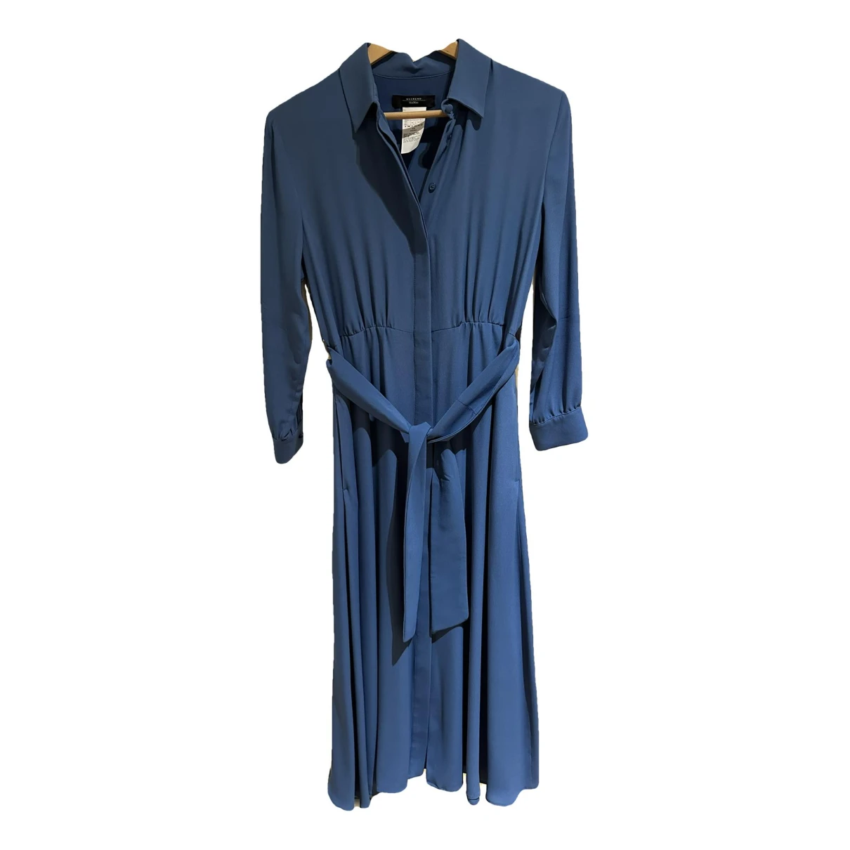 Pre-owned Max Mara Silk Mid-length Dress In Blue