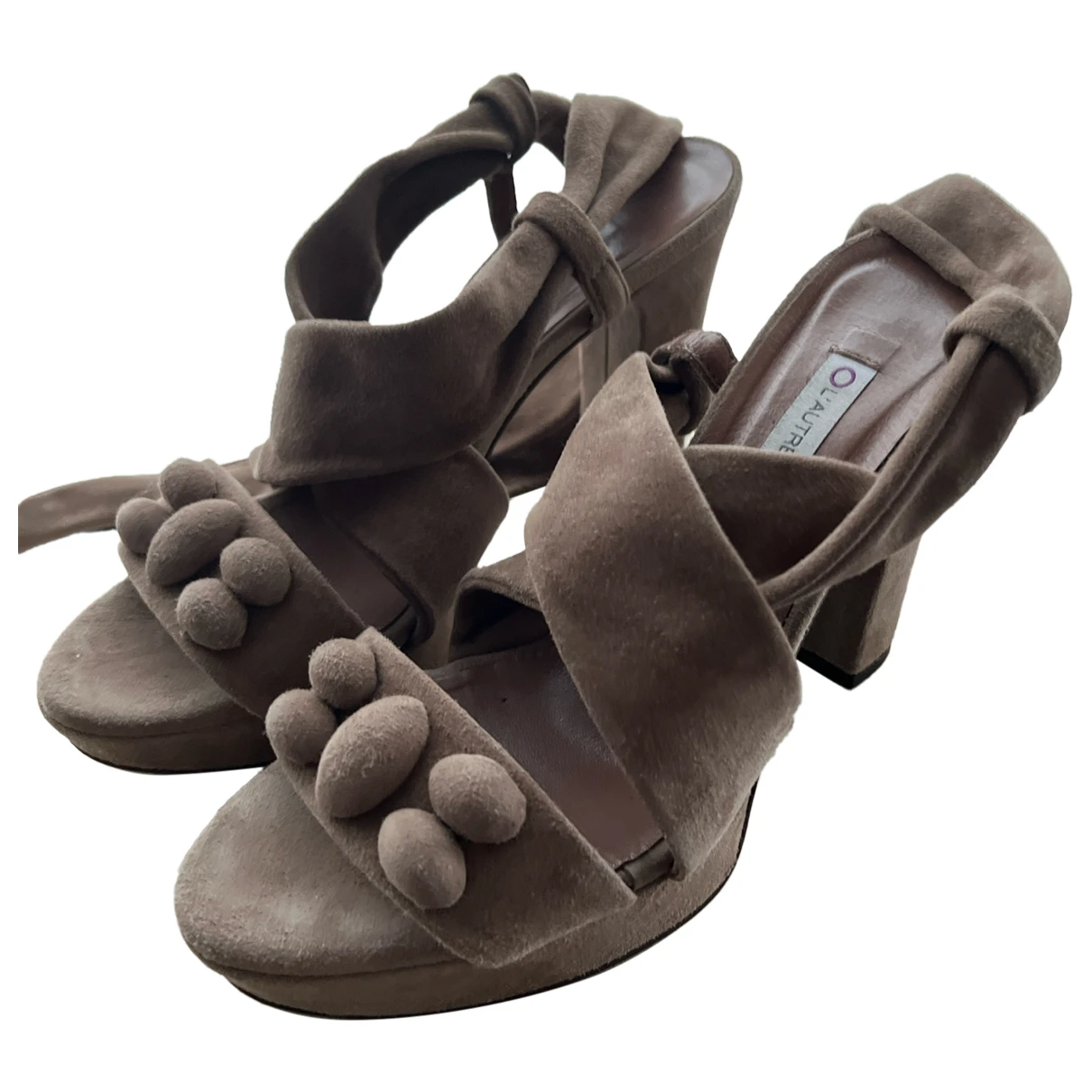 Pre-owned L'autre Chose Leather Sandals In Beige