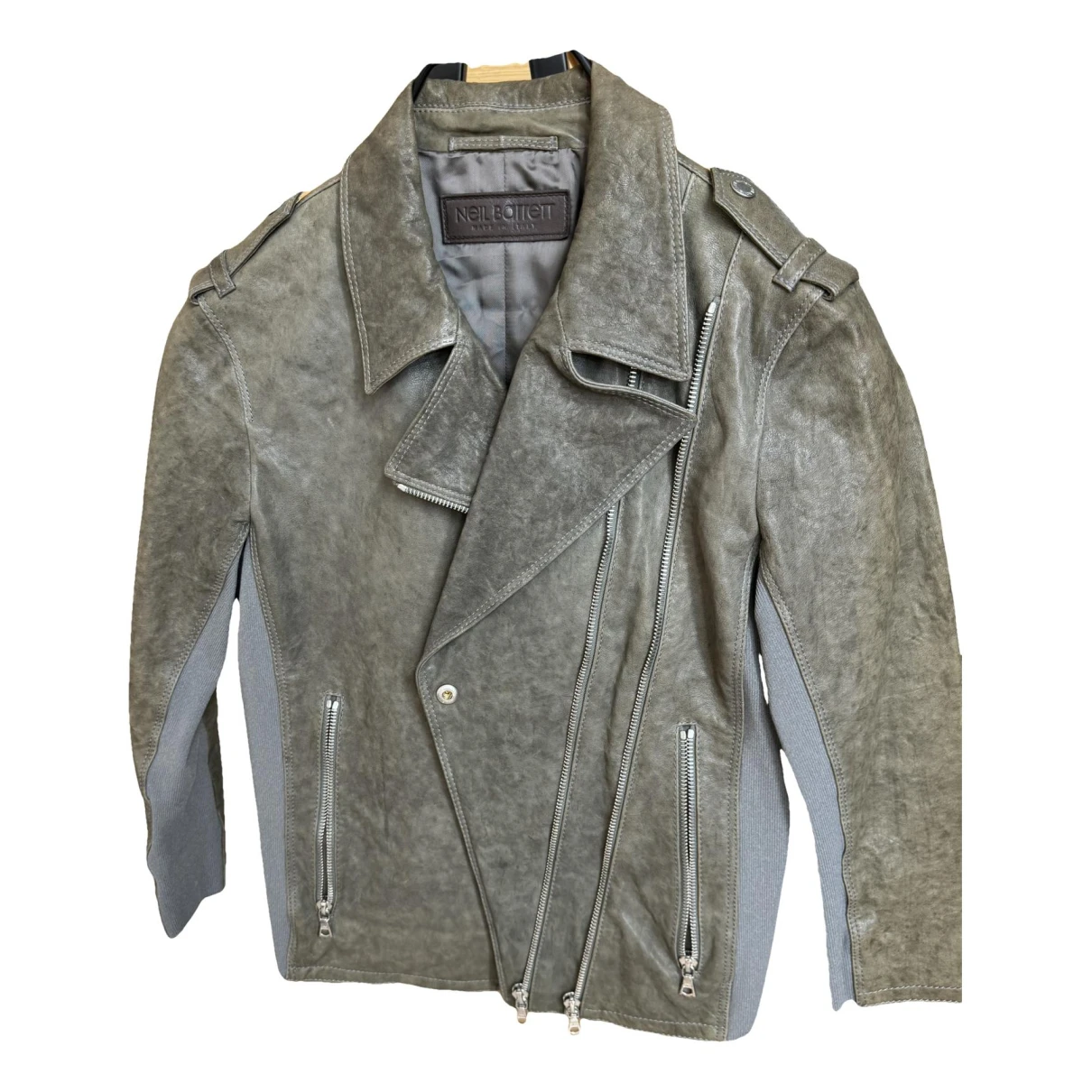 Pre-owned Neil Barrett Shearling Jacket In Grey