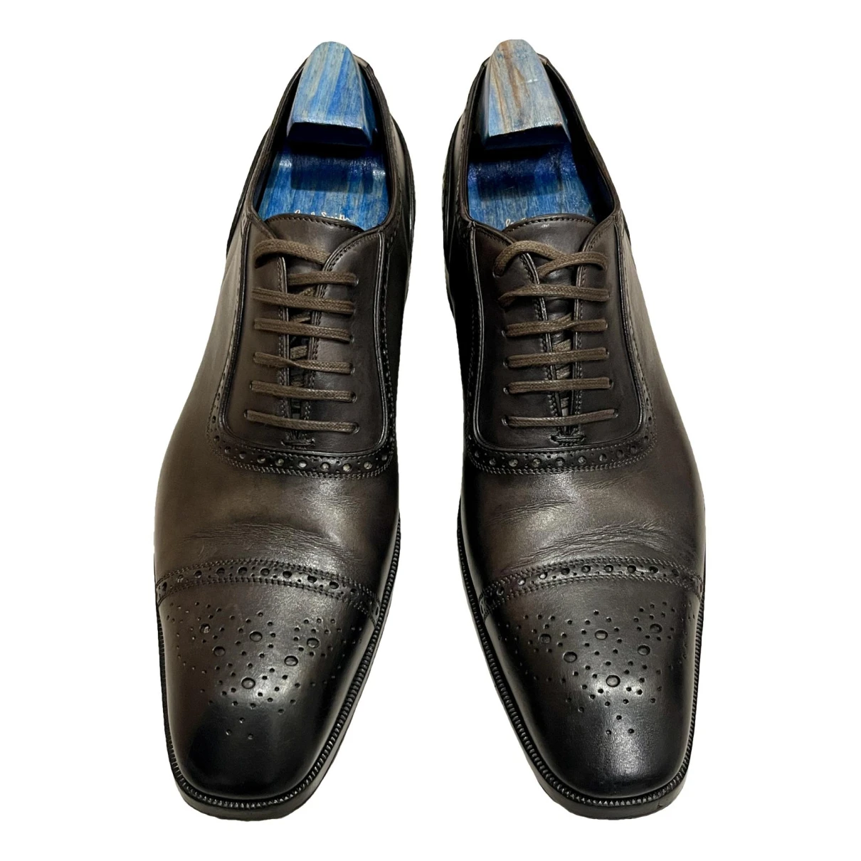 Pre-owned Tom Ford Leather Lace Ups In Grey