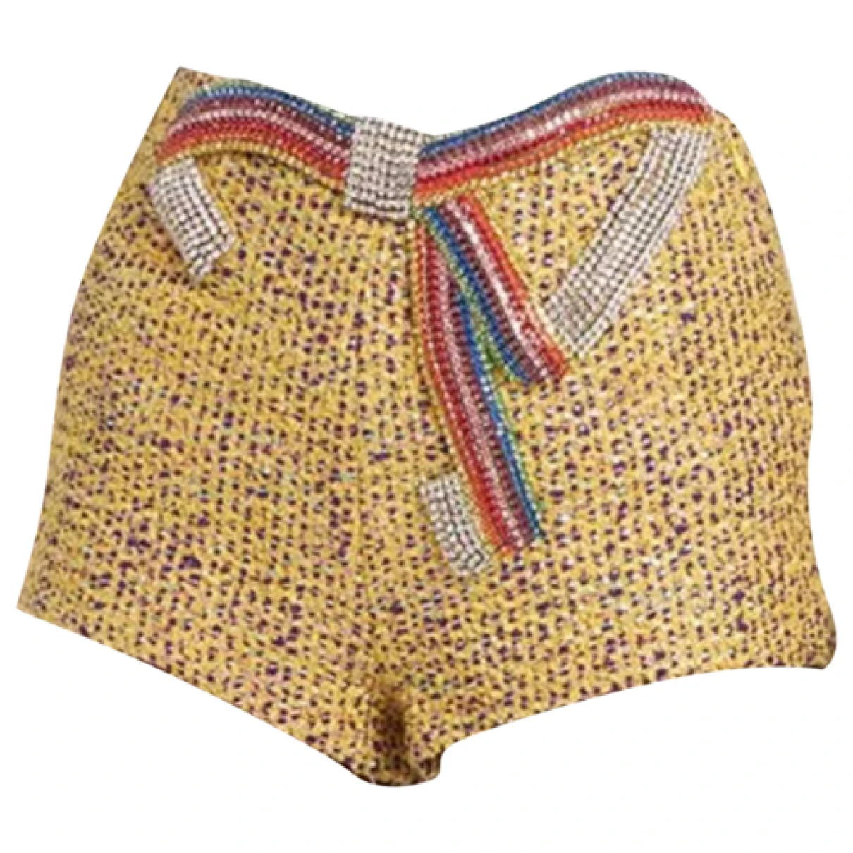 Pre-owned Area Tweed Mini Short In Yellow