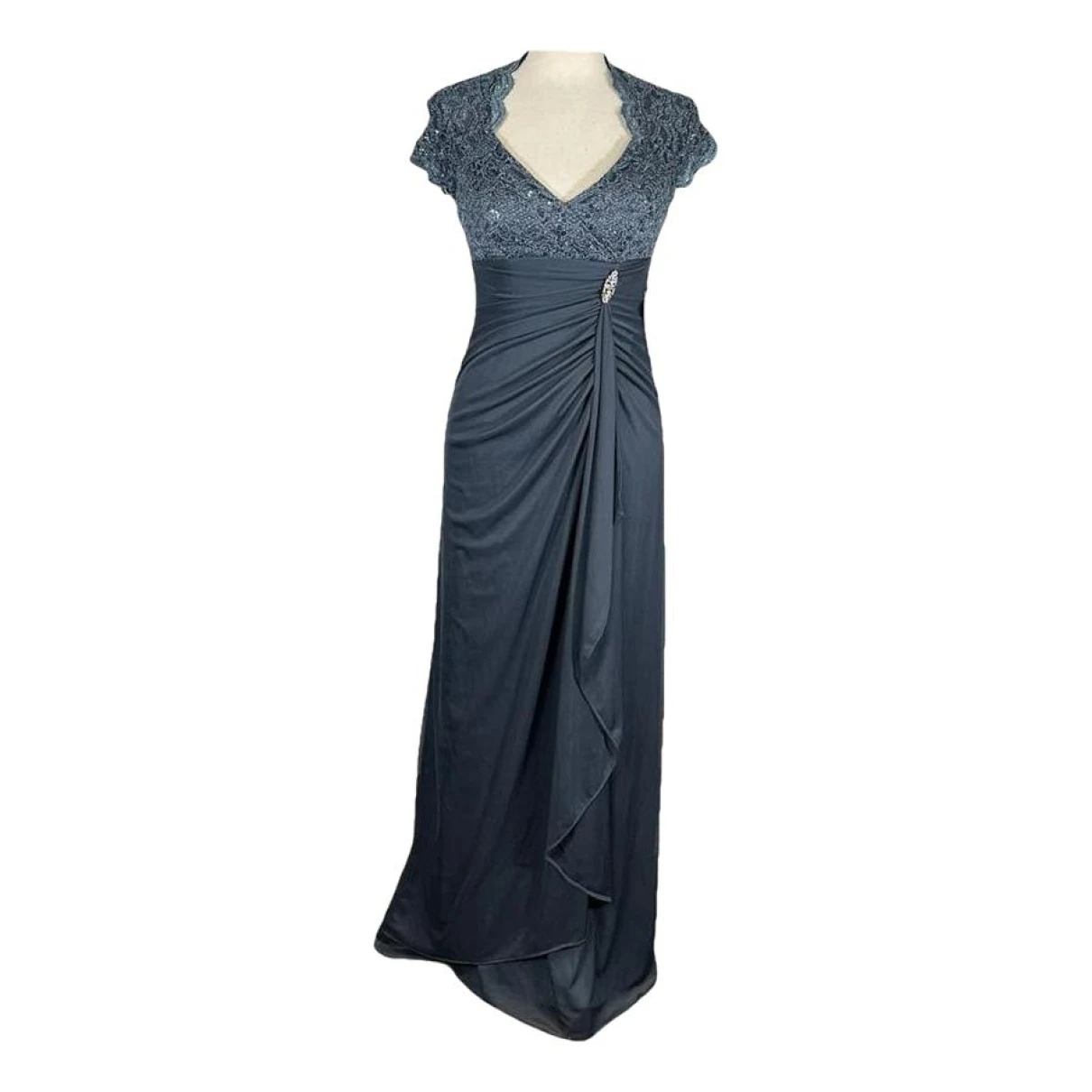 Pre-owned Betsy & Adam Maxi Dress In Grey