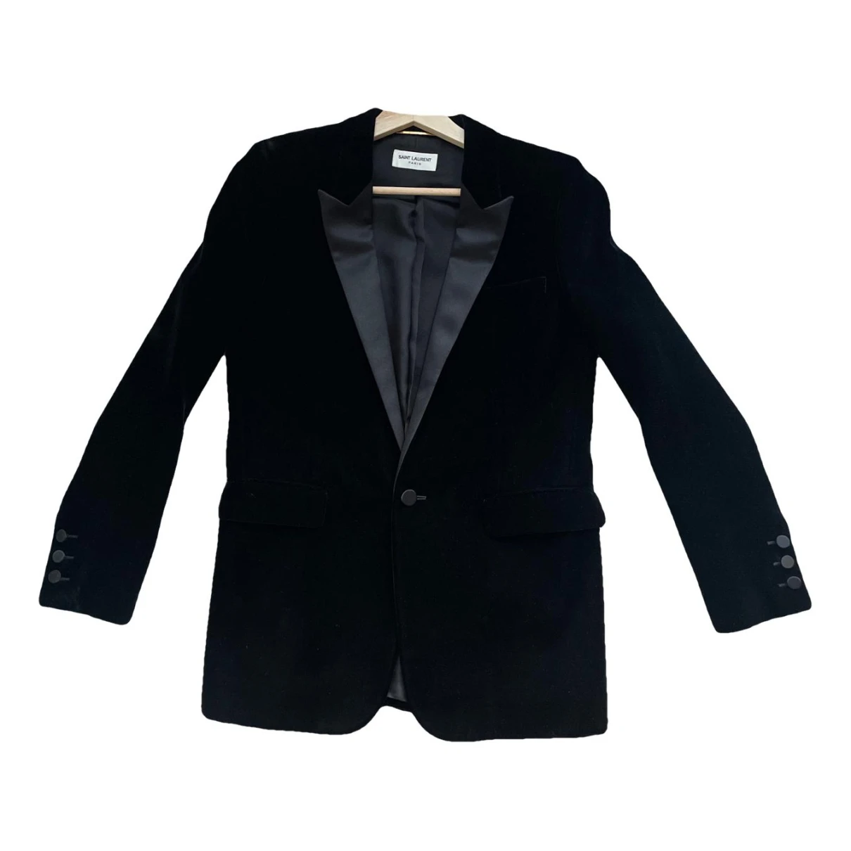 Pre-owned Saint Laurent Velvet Suit Jacket In Black