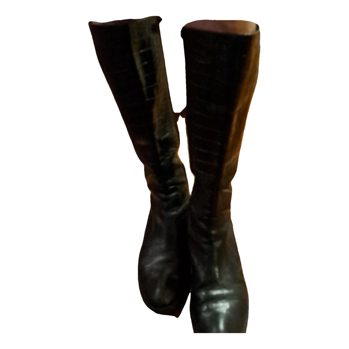 Pre-owned Max Mara Leather Boots In Black