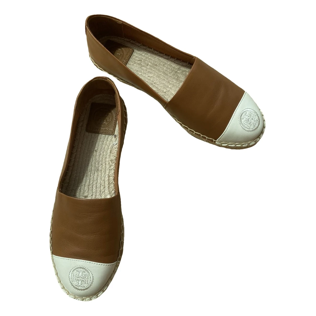 Pre-owned Tory Burch Leather Espadrilles In Brown