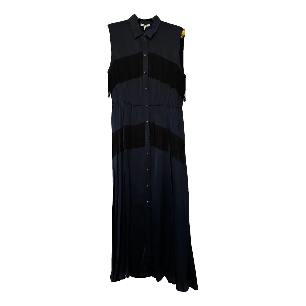 Pre-owned Ganni Maxi Dress In Navy
