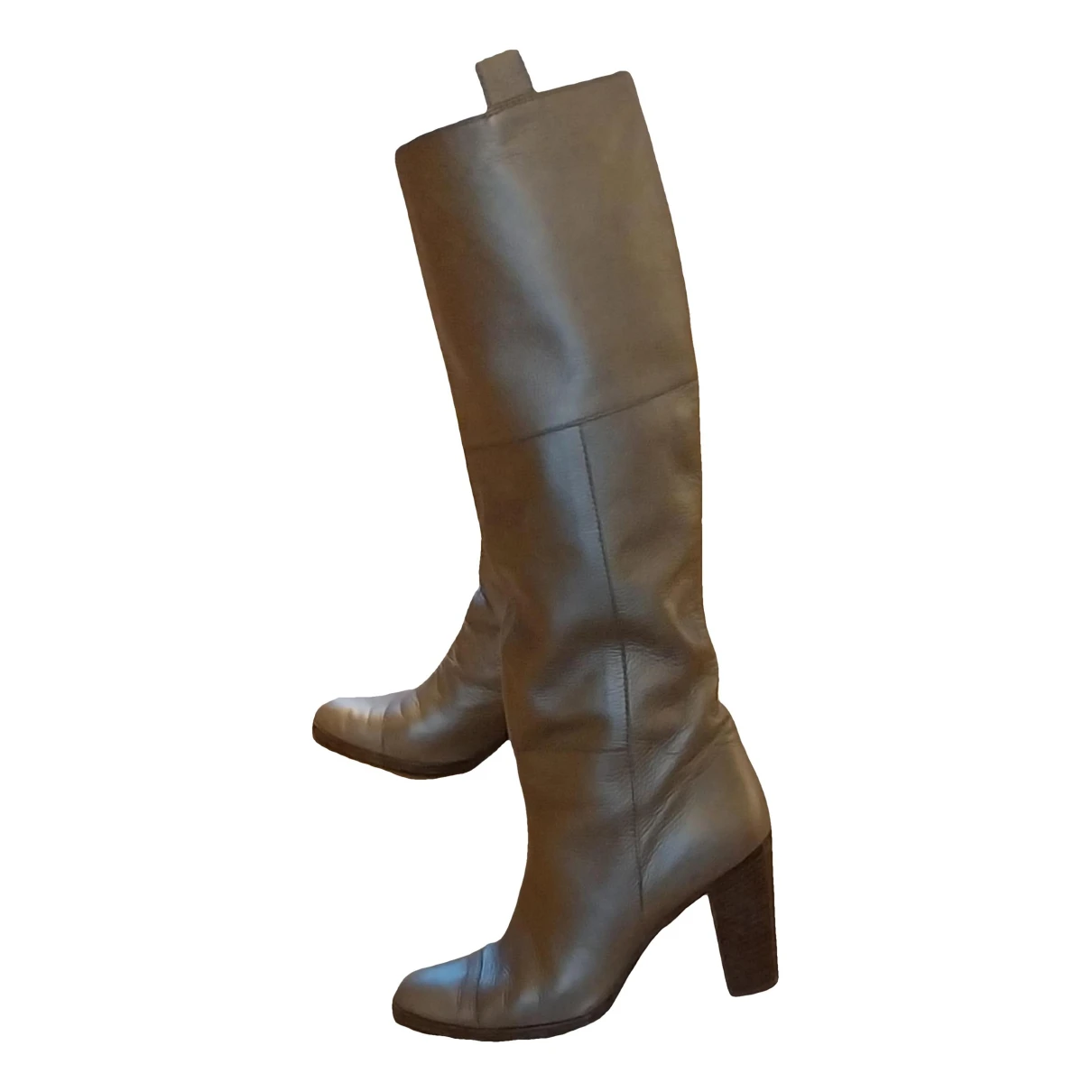 Pre-owned Gerard Darel Leather Riding Boots In Gold
