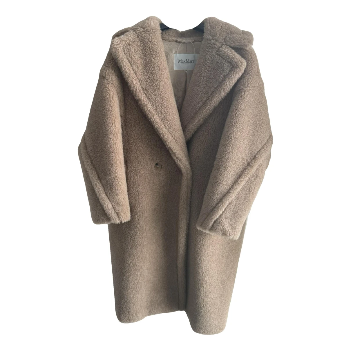 Pre-owned Max Mara Teddy Bear Icon Wool Coat In Beige