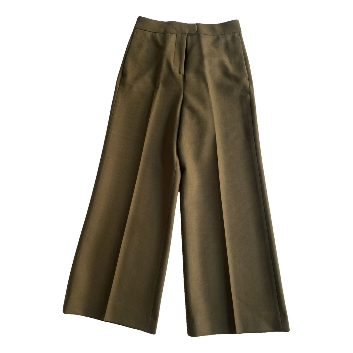 Pre-owned Pt01 Wool Straight Pants In Green