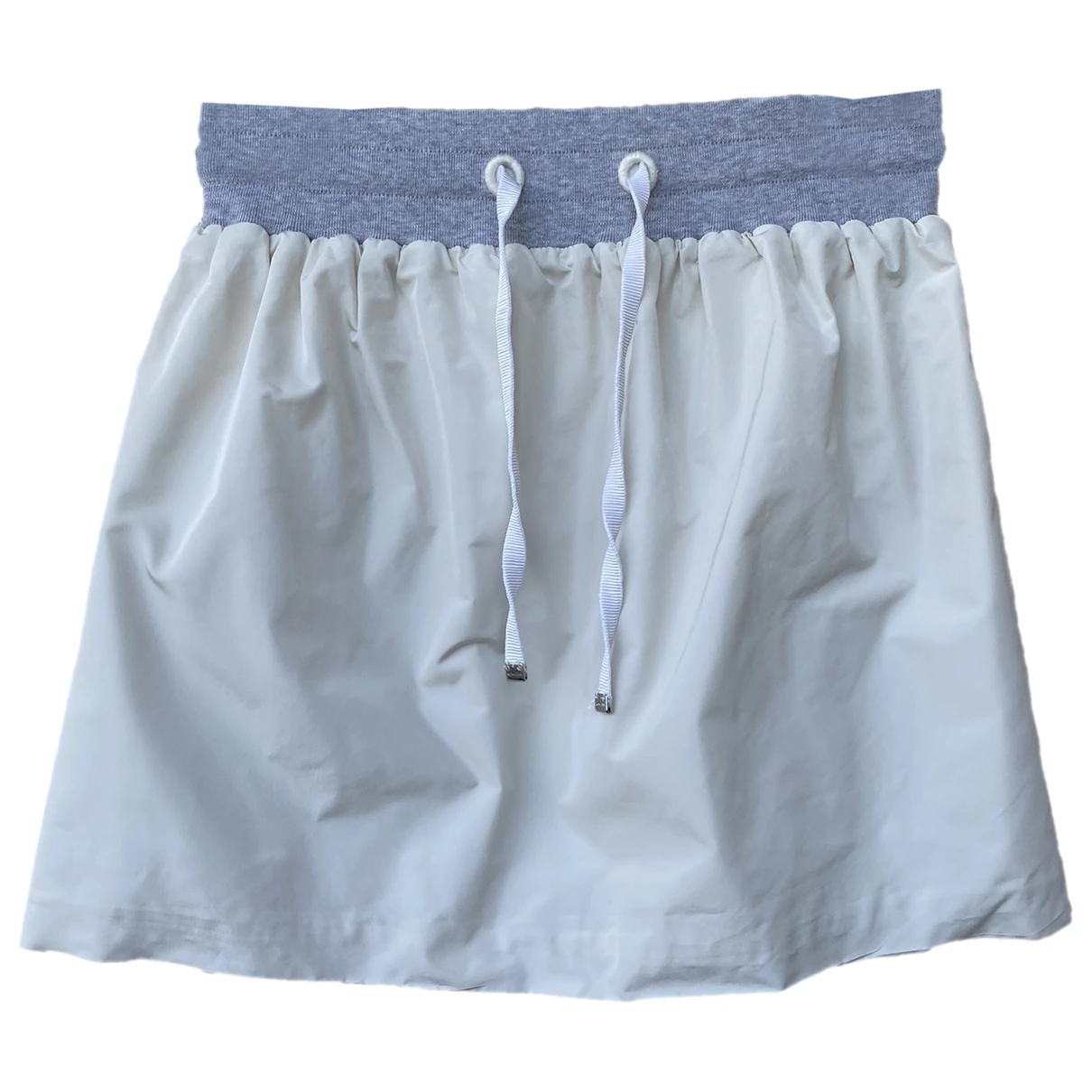 Pre-owned Moncler Mini Skirt In White