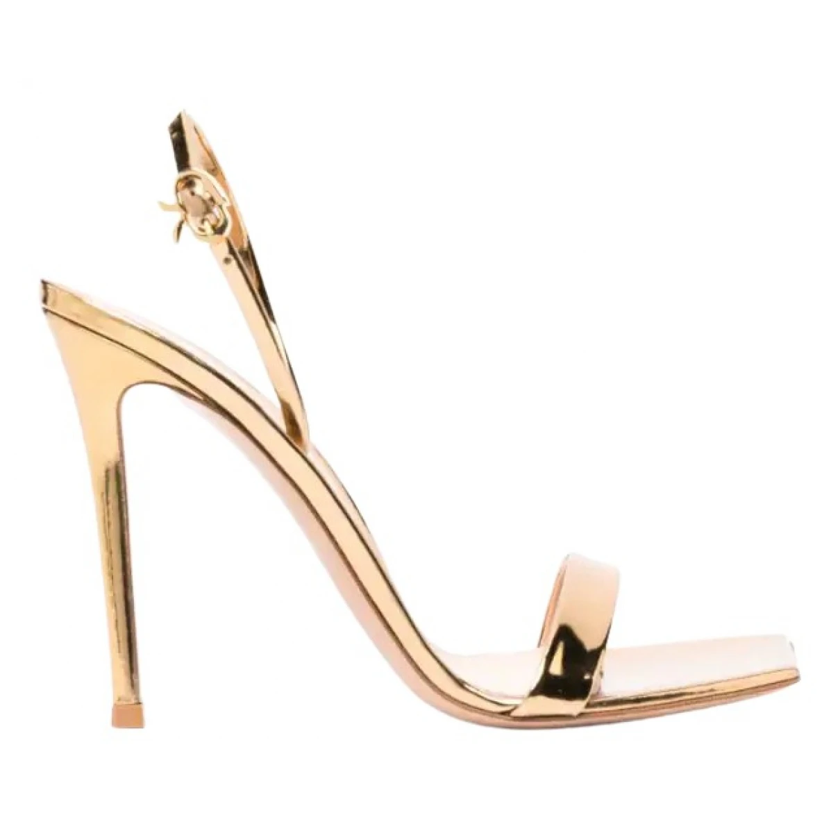 Pre-owned Gianvito Rossi Patent Leather Sandal In Gold