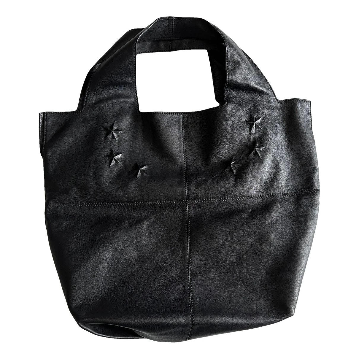 Pre-owned Givenchy Georges V Leather Tote In Black
