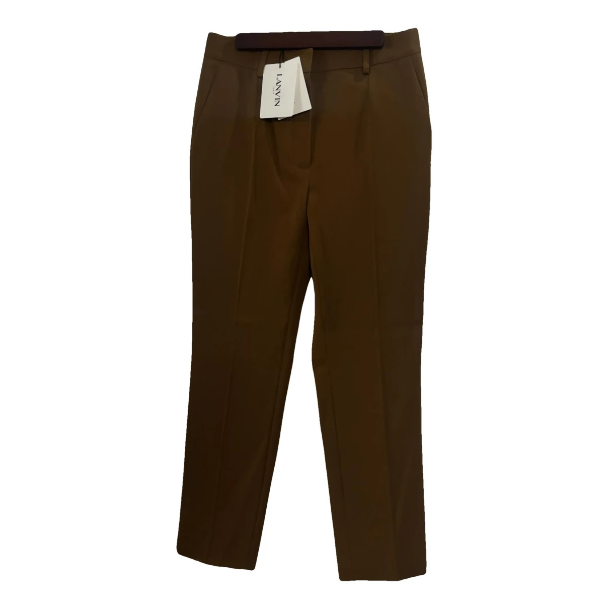 Pre-owned Lanvin Wool Trousers In Brown