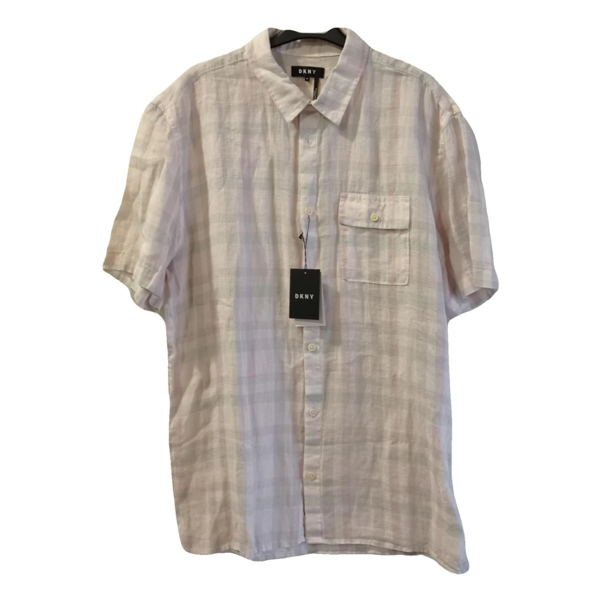 Pre-owned Dkny Linen Shirt In Grey