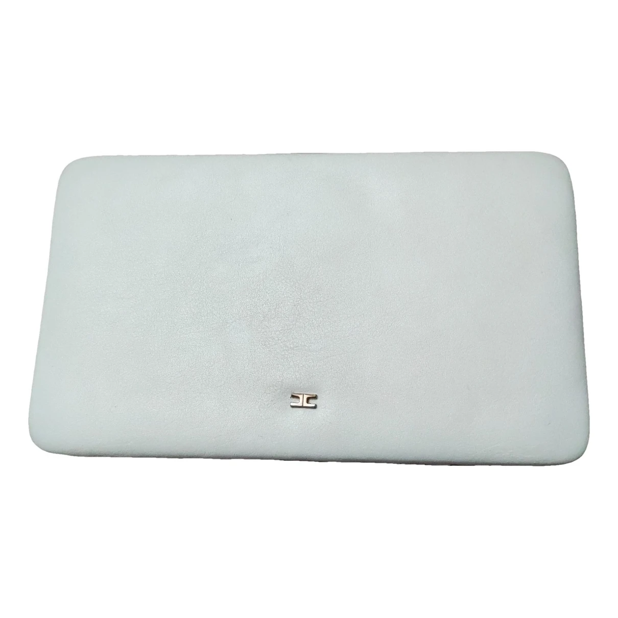 Pre-owned Elisabetta Franchi Vegan Leather Clutch Bag In White