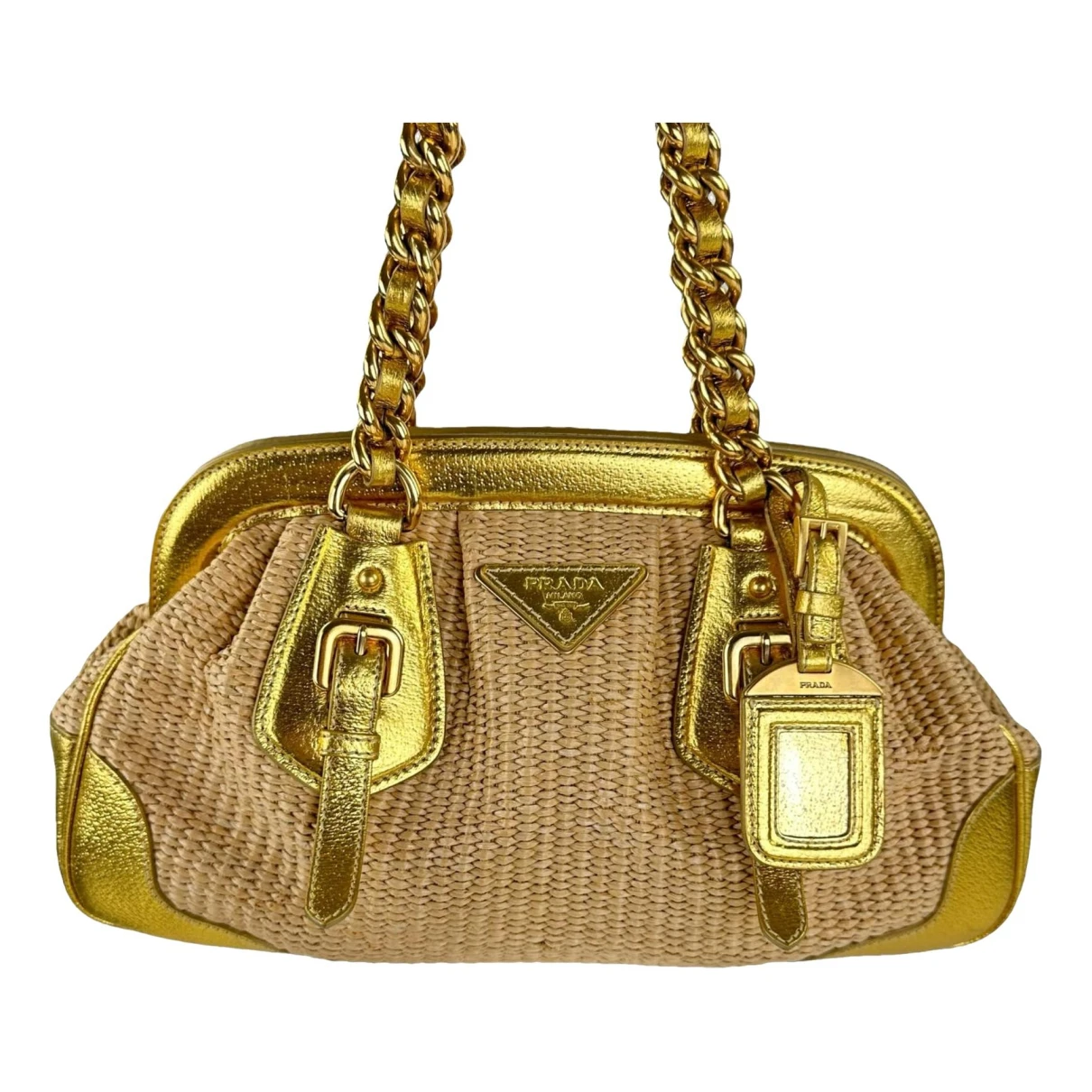 Pre-owned Prada Handbag In Gold