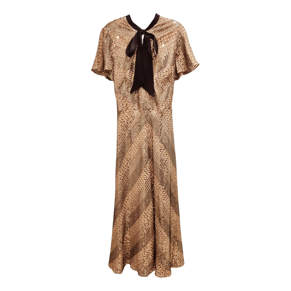Pre-owned Temperley London Glitter Mid-length Dress In Gold