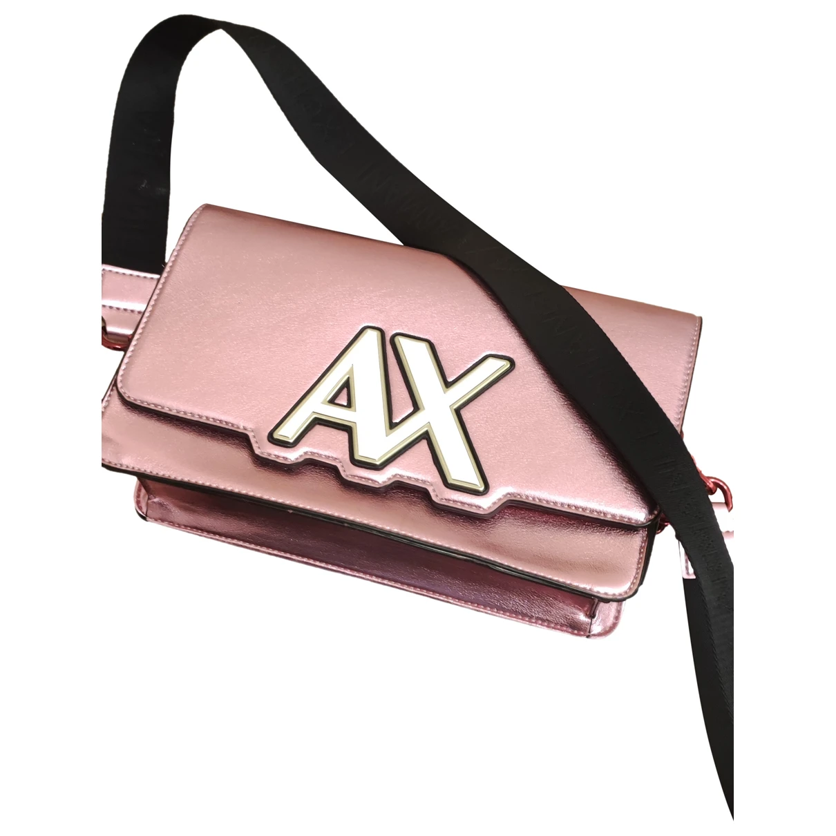 Pre-owned Armani Exchange Patent Leather Handbag In Pink