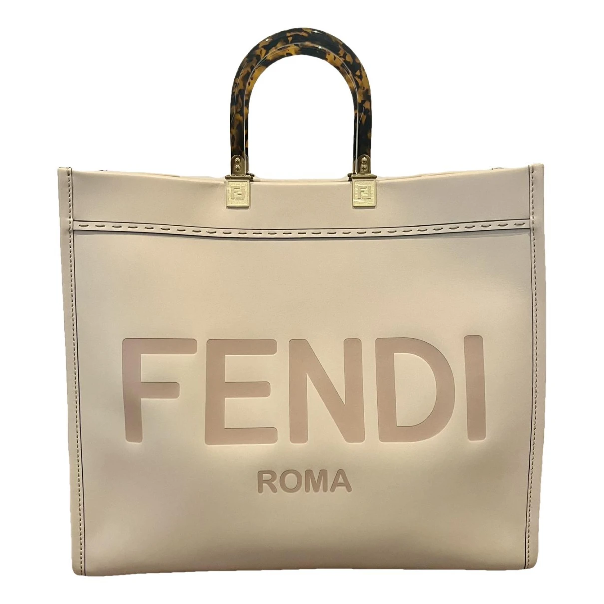 Pre-owned Fendi Sunshine Leather Tote In Pink
