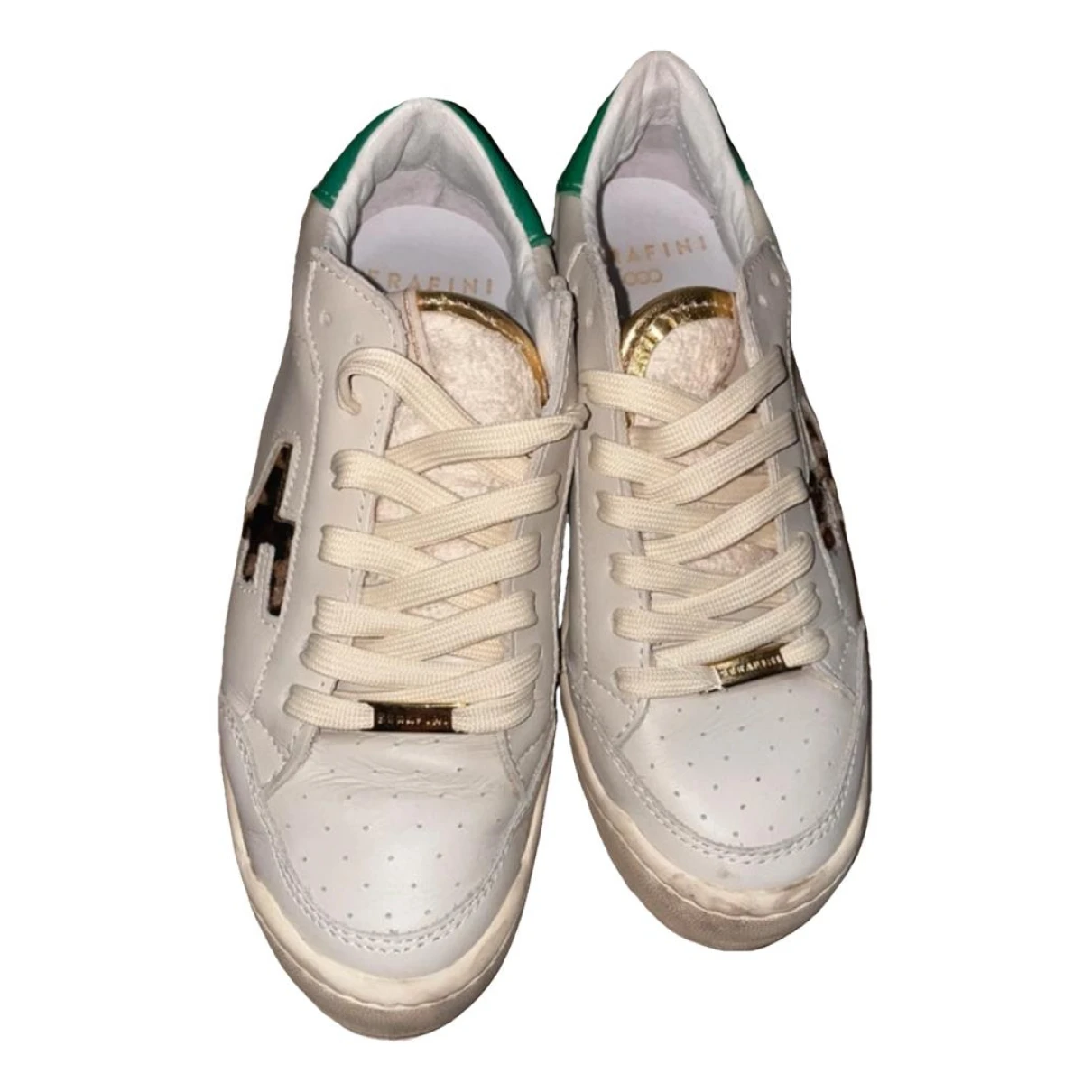 Pre-owned Serafini Leather Trainers In White