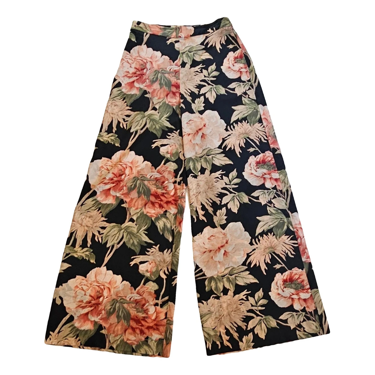 Pre-owned Zimmermann Silk Straight Pants In Multicolour
