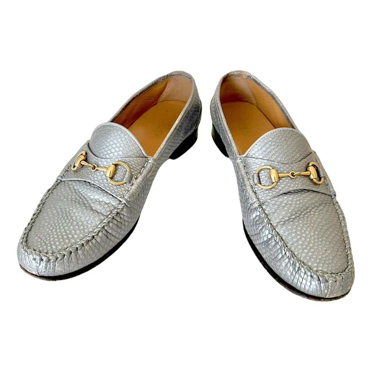 Pre-owned Gucci Jordaan Leather Flats In Other