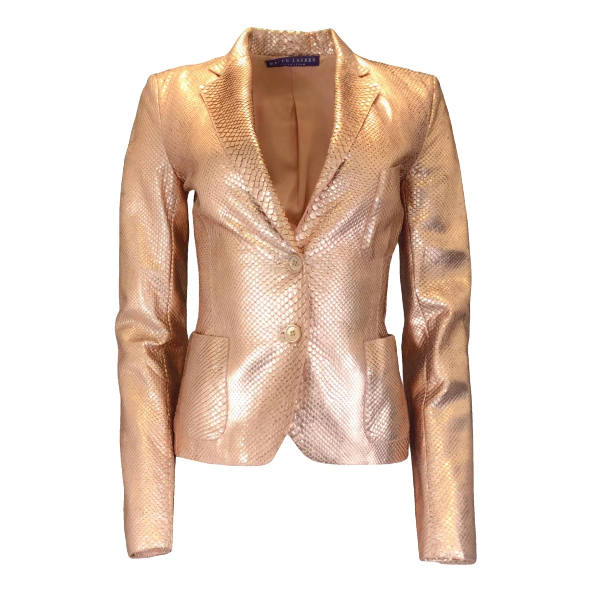 Pre-owned Ralph Lauren Exotic Leathers Blazer In Gold