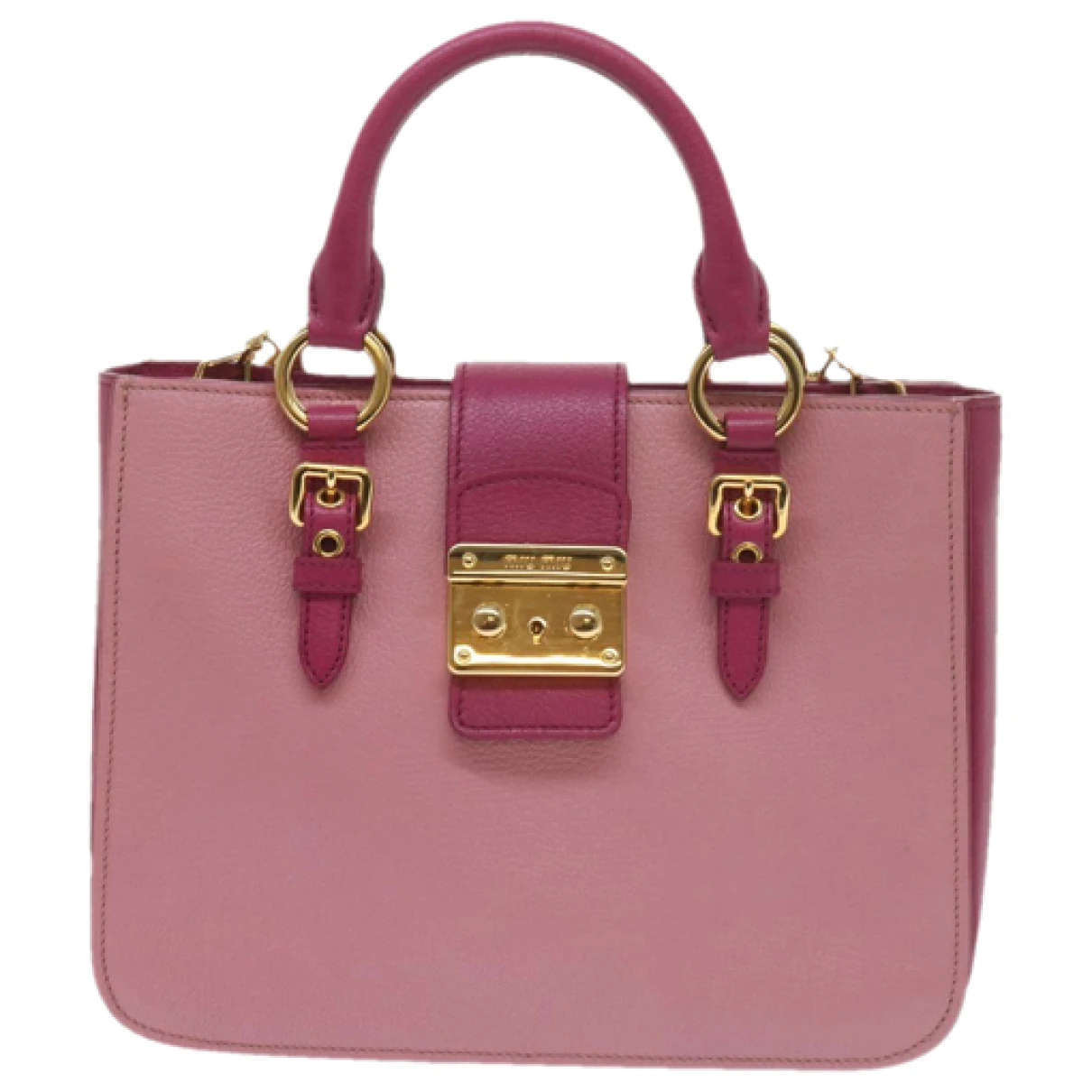 Pre-owned Miu Miu Madras Leather Handbag In Pink
