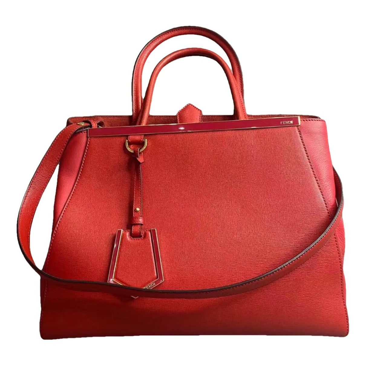 Pre-owned Fendi 2jours Leather Handbag In Red