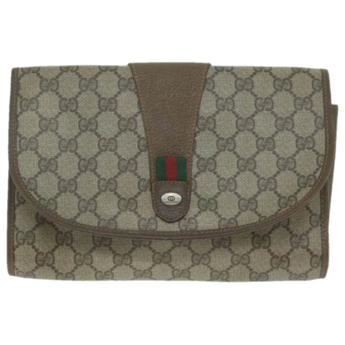 Pre-owned Gucci Ophidia Cloth Clutch Bag In Beige