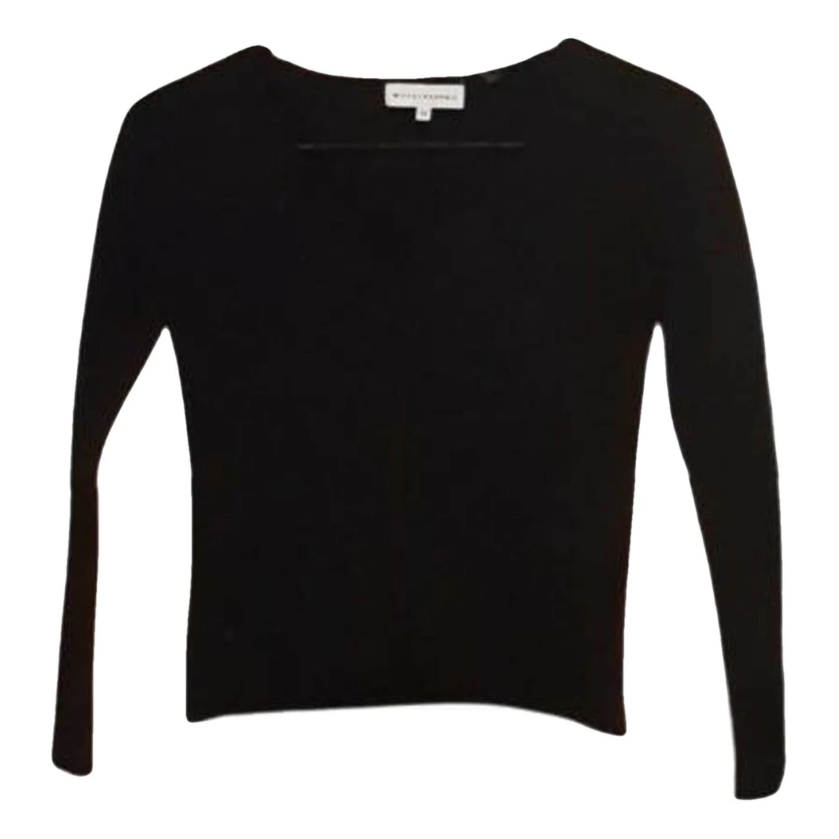 Pre-owned White + Warren Cashmere Blouse In Black