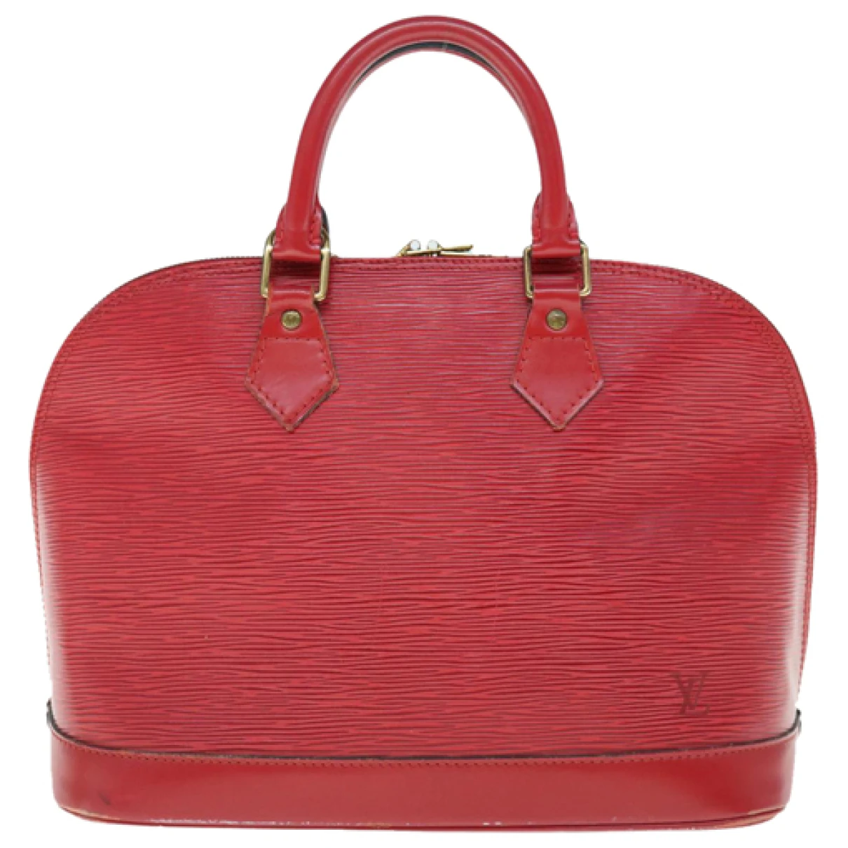 Pre-owned Louis Vuitton Alma Cloth Handbag In Red