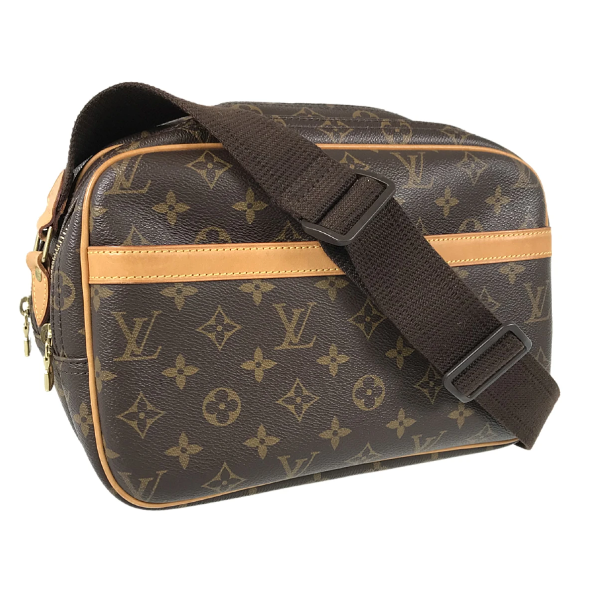Pre-owned Louis Vuitton Reporter Cloth Handbag In Brown