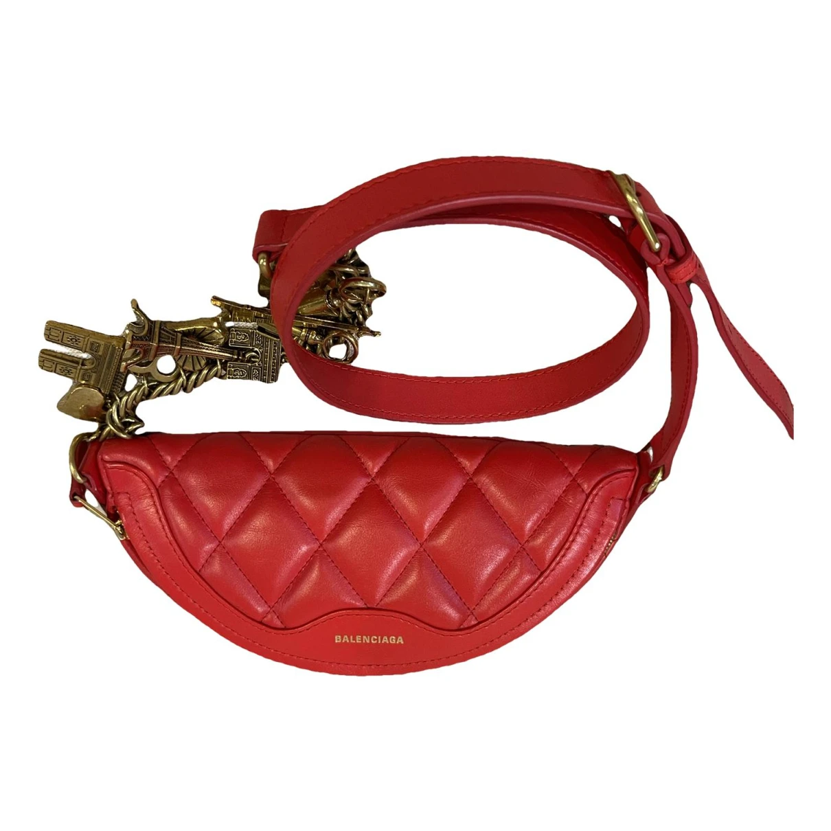 Pre-owned Balenciaga Souvenir Xs Leather Crossbody Bag In Red