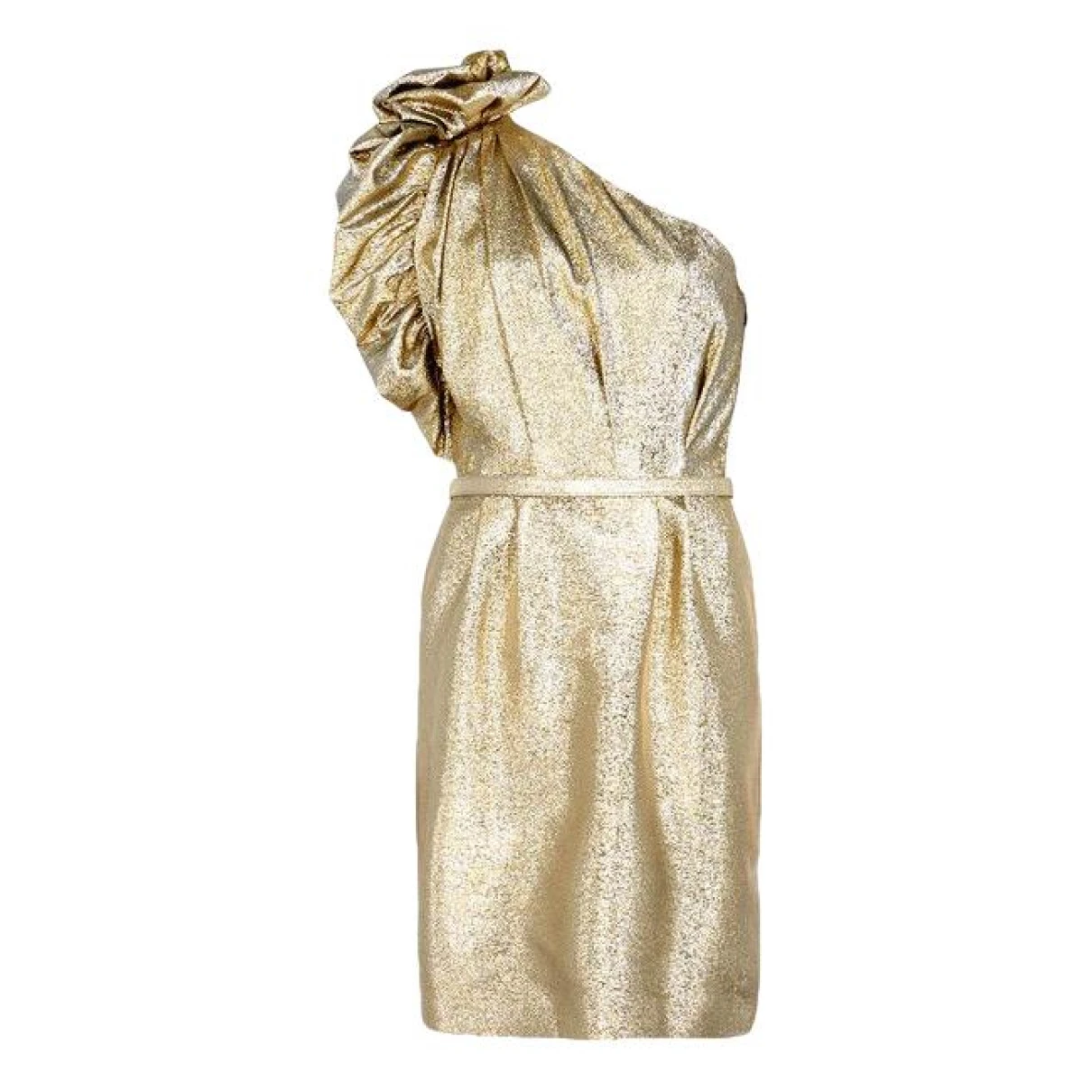 Pre-owned Stella Mccartney Silk Mini Dress In Gold
