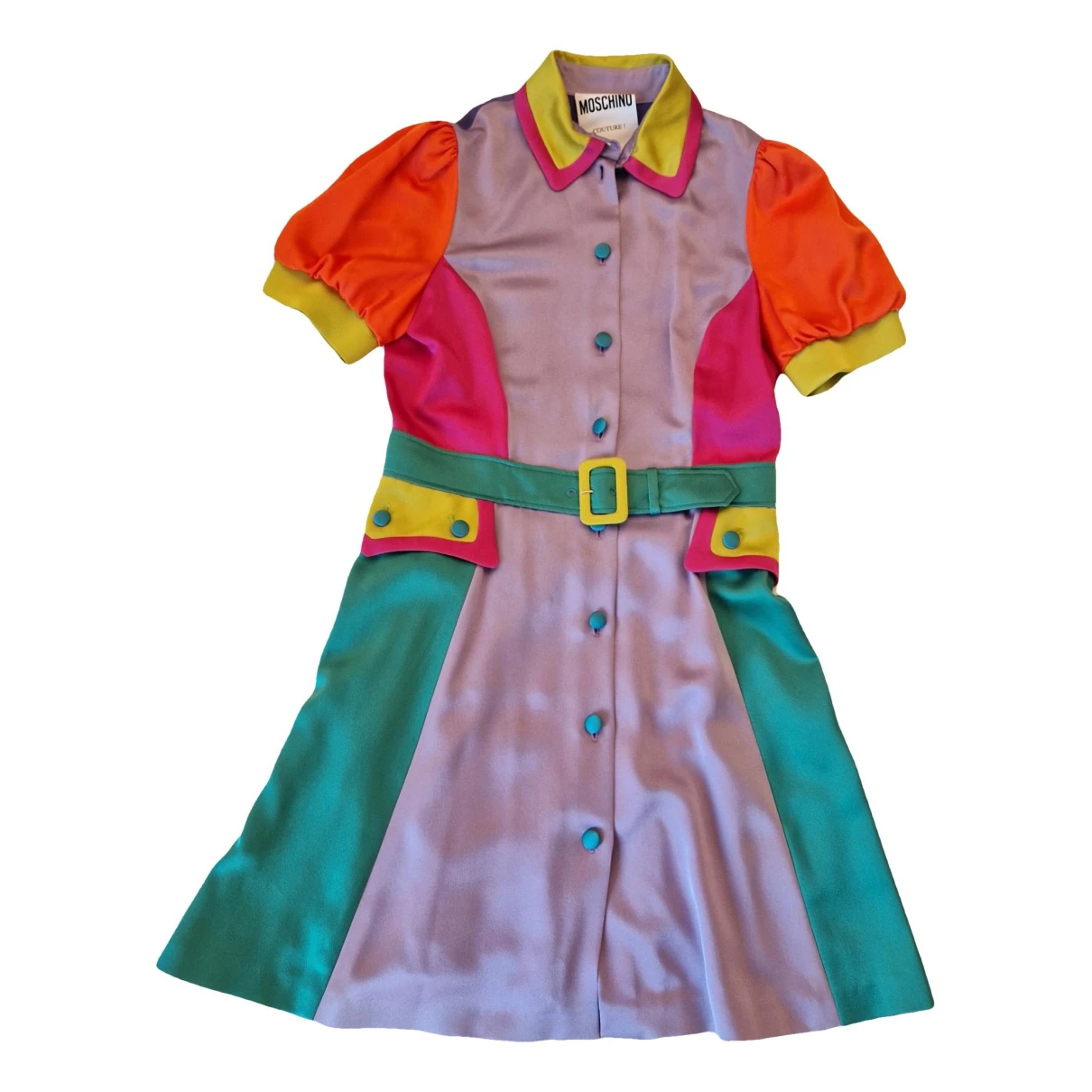 Pre-owned Moschino Silk Dress In Multicolour