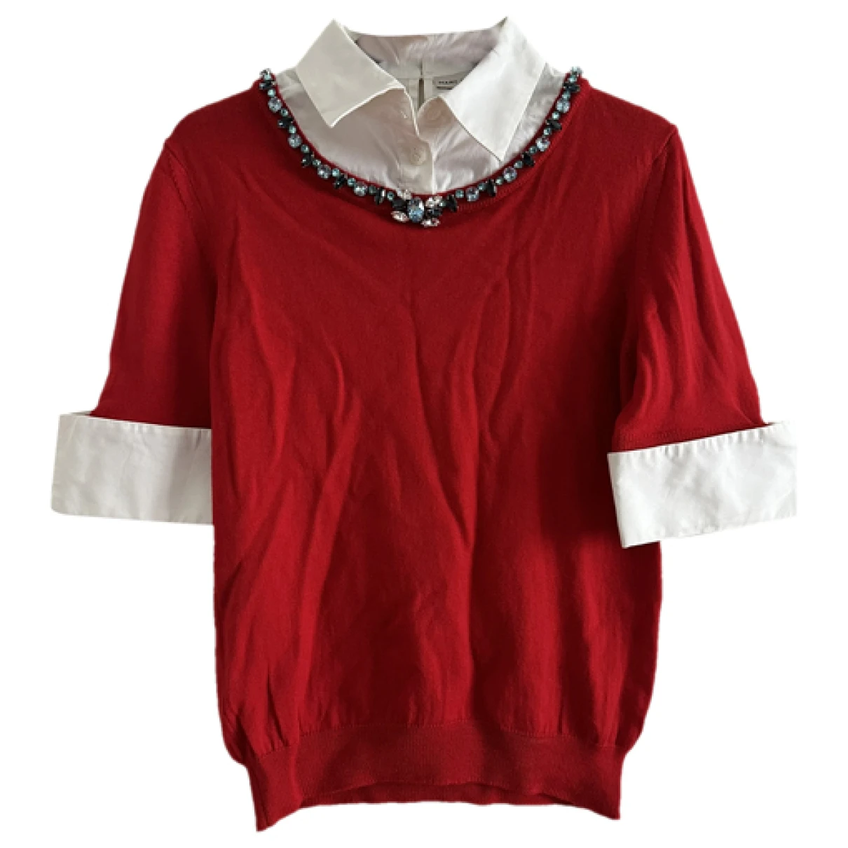 Pre-owned Mary Katrantzou Wool Jersey Top In Red