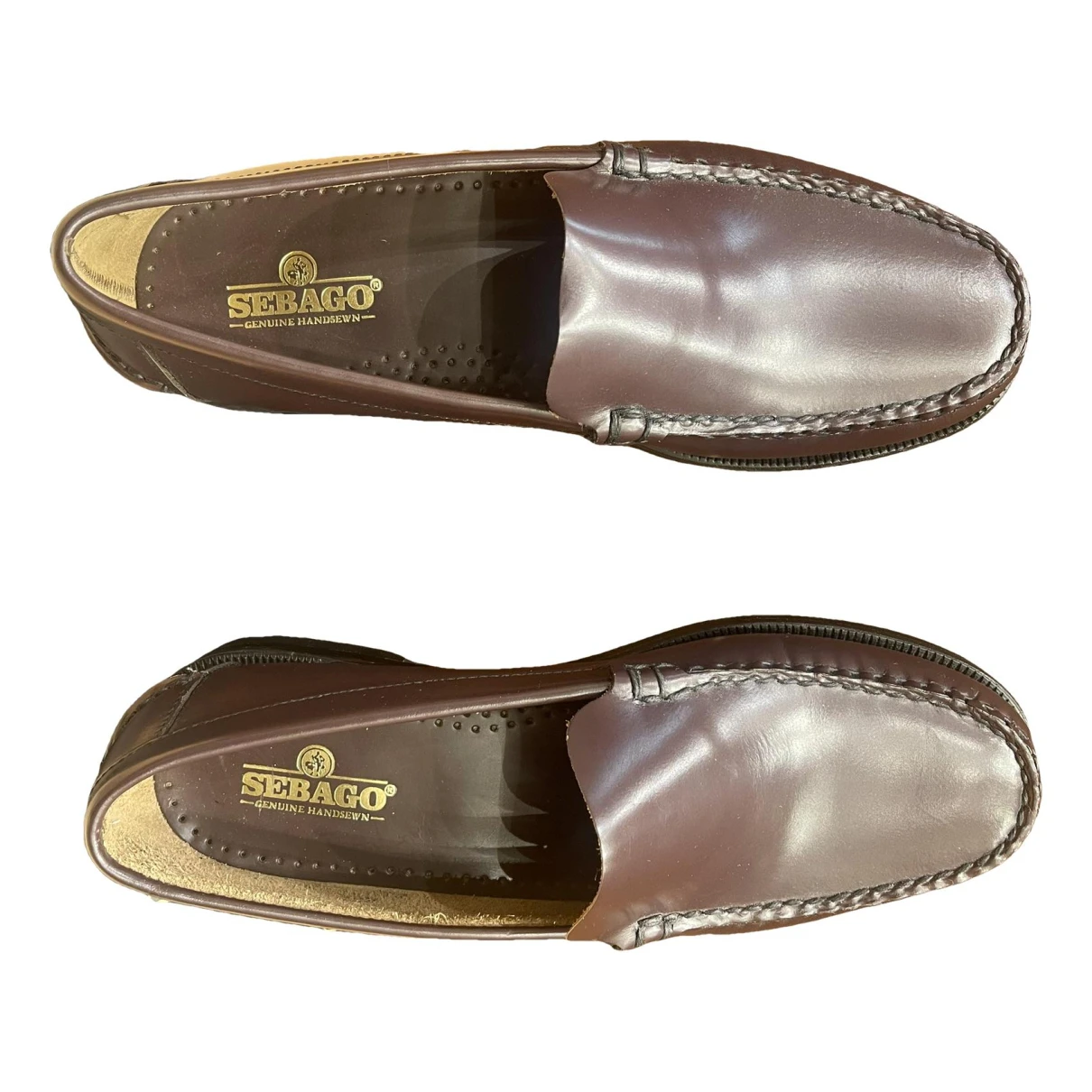 Pre-owned Sebago Leather Flats In Brown