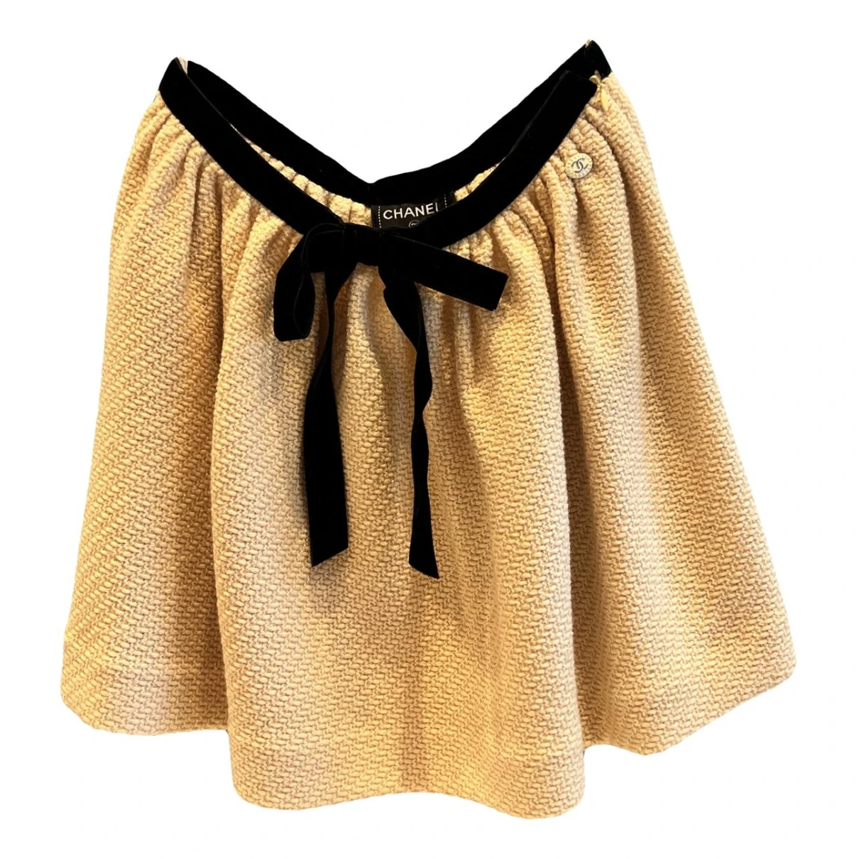 Pre-owned Chanel Wool Mini Skirt In Yellow