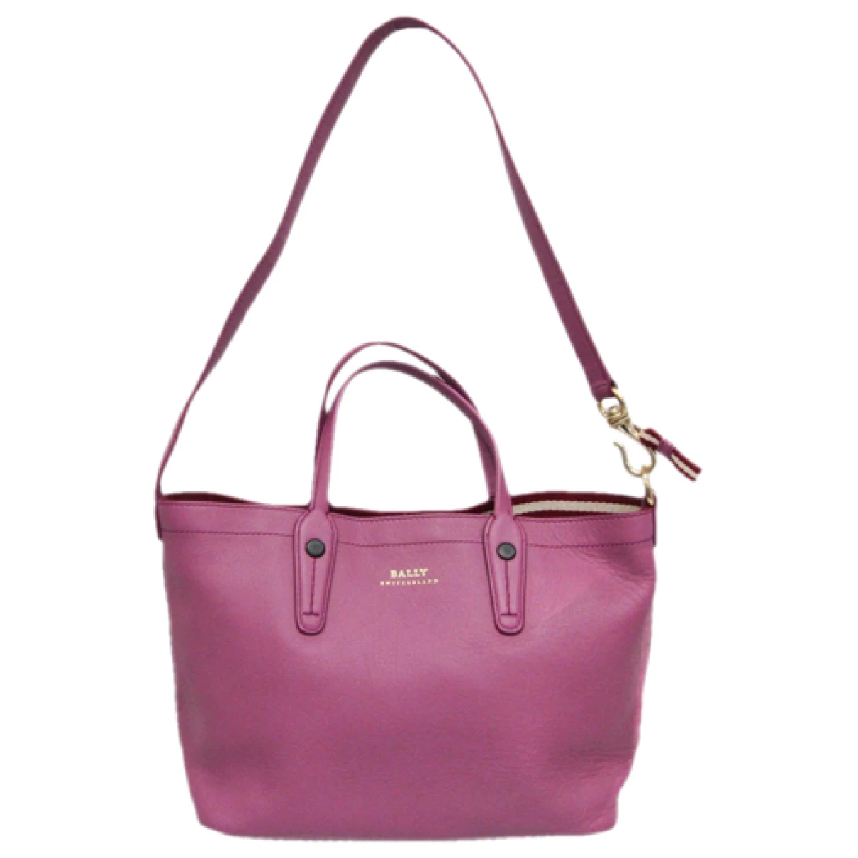 Pre-owned Bally Leather Handbag In Purple