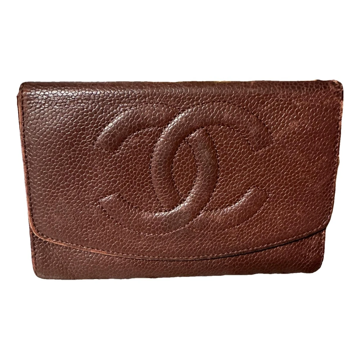 Pre-owned Chanel Timeless/classique Leather Wallet In Burgundy