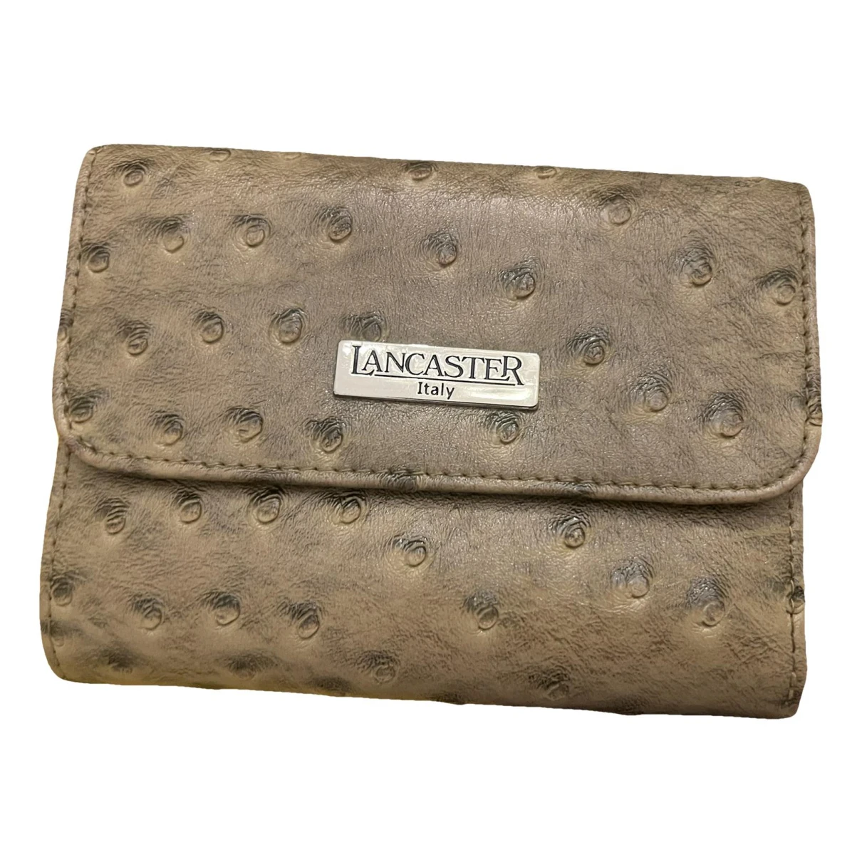 Pre-owned Lancaster Vegan Leather Wallet In Beige